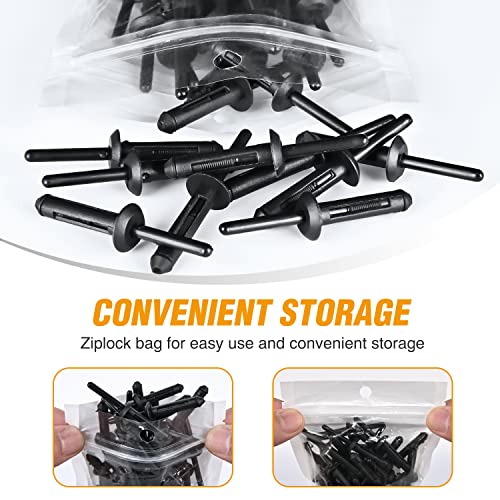GOOACC 50Pcs 1/4" Hole Nylon Blind Rivets Fender Flare Bumper Door - color: 50Pcs 1/4" Hole Retainer