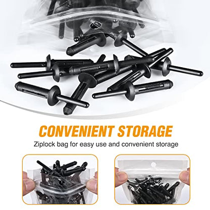 GOOACC 50Pcs 1/4" Hole Nylon Blind Rivets Fender Flare Bumper Door - color: 50Pcs 1/4" Hole Retainer