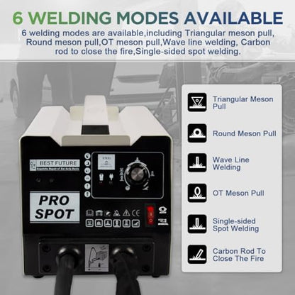 Spot Welder Dent Puller Machine Body Repair Dent Removal Tools 6 Models Dent Puller Welder 110V 3800A Car Dent Puller Smaller Welding Spot Stud Welder Dent Repair Kit Dent Remover Tool For Car/Trucks