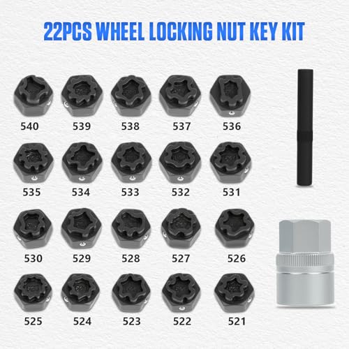 BELEY 22PCS Wheel Locking Nut Key Kit for VW Volkswagen VAG - style: 22pcs for VW