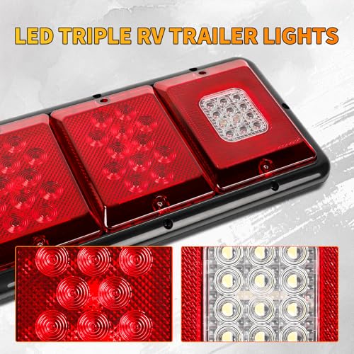 2PCS LED Trailer Tail Lights, 36 LED Triple Function Waterproof - color: Tail Lights-B