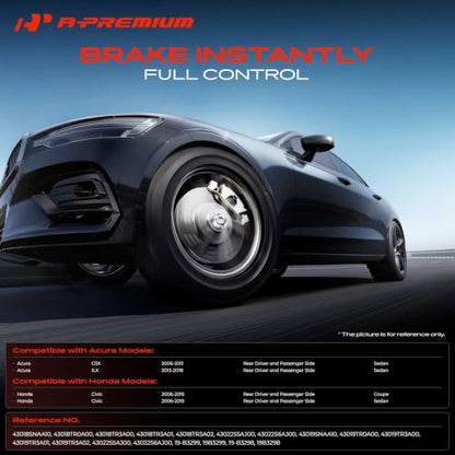 A-Premium Rear Left and Right Side Disc Brake Caliper With Bracket - style: Rear Driver and Passenger Side