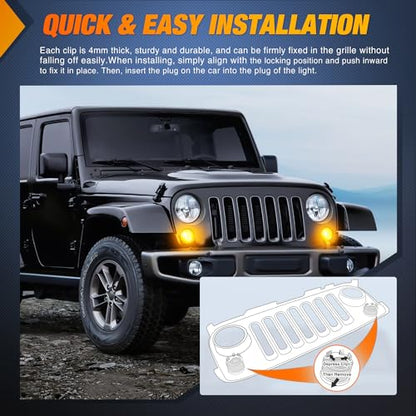 Nilight JK Front Turn Signals Light For 2007-2017 Wrangler JKU - color: JK 2007-2017 Turn Signals Light