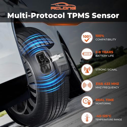 Pre-Programmed TPMS Sensor Fit for Toyota, Set of 4 Tire Pressure Monitor - size: 42a60706030