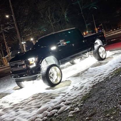 4-Pack 17.5" Quad Row Cold White Wheel Light Rings for Truck Car