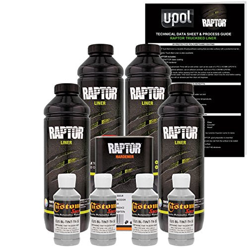 U-POL Raptor Dove Gray Urethane Spray-On Truck Bed Liner & Texture Coating, 4 Liters