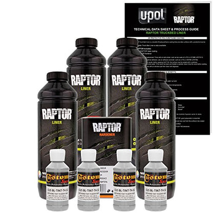 U-POL Raptor Dove Gray Urethane Spray-On Truck Bed Liner & Texture Coating, 4 Liters