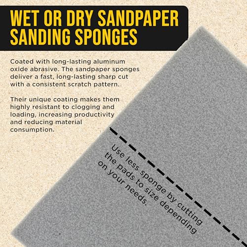 Dura-Gold Medium Cut Sanding Sponges 5.5" x 4.5", 120 to 180 Grit Box of 10 - style: Medium