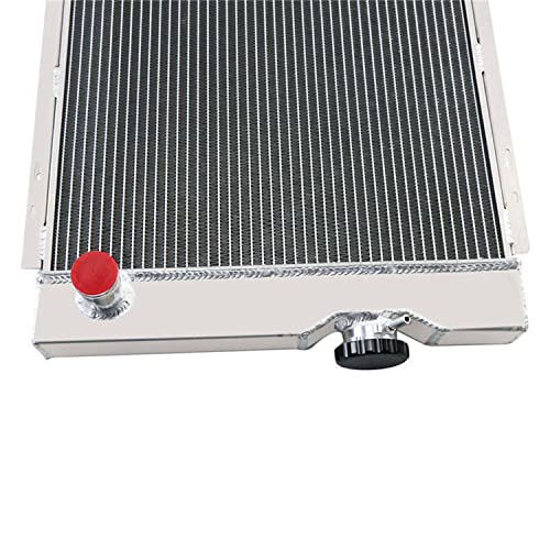 4 Row Performance Aluminium Radiator Compatible with 1960-1966 Ford Falcon Mustang Ranchero 2.4L 2.8L 3.3L 4.7L L6 V8 Gas & 1964 1965 Mercury Comet 2.8L 3.3L 4.7L - size: 4 Row Radiator w/CNC Cap