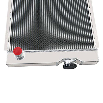 4 Row Performance Aluminium Radiator Compatible with 1960-1966 Ford Falcon Mustang Ranchero 2.4L 2.8L 3.3L 4.7L L6 V8 Gas & 1964 1965 Mercury Comet 2.8L 3.3L 4.7L - size: 4 Row Radiator w/CNC Cap