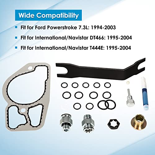 High Pressure Oil Pump HPOP Hoses Lines Kit & Crossover Line & Master Service Kit for Ford 7.3L Powerstroke Diesel engines F-series E-series Excursion 1999 2000 2001 2002 2003 - style: HPOP Hoses Lines Kit+HPOP Master Service Kit