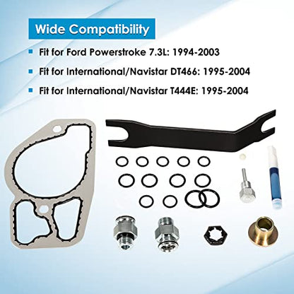High Pressure Oil Pump HPOP Hoses Lines Kit & Crossover Line & Master Service Kit for Ford 7.3L Powerstroke Diesel engines F-series E-series Excursion 1999 2000 2001 2002 2003 - style: HPOP Hoses Lines Kit+HPOP Master Service Kit