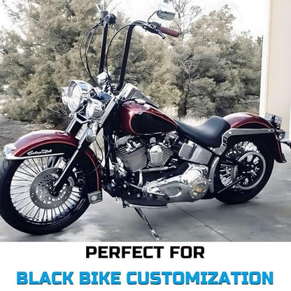 18"x4.25" Rear Wheel Fat Spokes for 08-up ABS Harley Dyna Softail Sportster - style: 18"x4.25", Black+Chrome+Black