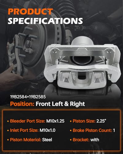 GAHA Front Brake Caliper Set Driver & Passenger Side for Acura CL 2001-2003 - size: 19B2584+19B2585