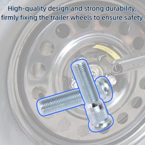 12Sets Trailer Studs with Nuts 1/2"-20 for 3500-4400 lb – 0.617" Spline, 0.77" Head, 2.2" L