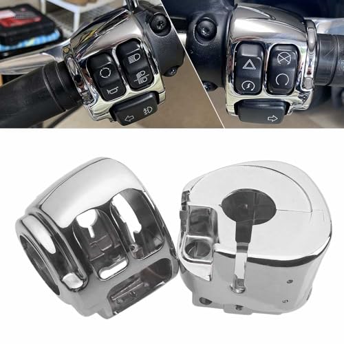 Motorcycle Hand Control Switch Housing Kit Fit for Harley 2014-later Sportster XL883 XL1200, 2012-2017 Dyna and 2011-2024 Softail,Direct replacment of OEM#71826-11 (Chrome) - color: Chrome