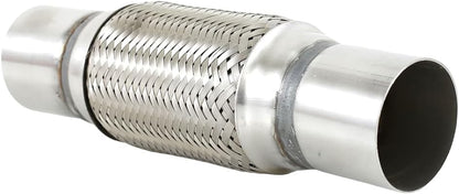 2.5" X 6" /10" Universal Stainless Steel Exhaust Flex Pipe,Double Braid Exhaust Flex Tube For Heavy Duty and Cars - size: 2.5”X6"/10"