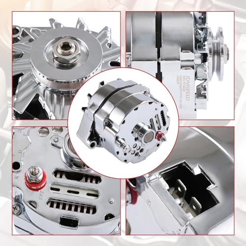 JDMSPEED New Alternator Chrome Replacement For Chevy BBC SBC 110Amp 1 Wire High Output RA00114