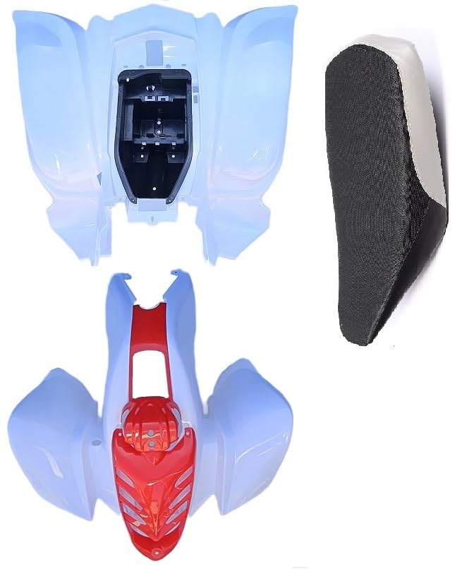 30" wide Plastic Body for Baja 90cc Hensim HS150cc Roketa 150cc Yamoto 110cc Taotao 250E Hensim 150cc Red Cat White with red nose - color: White with red nose