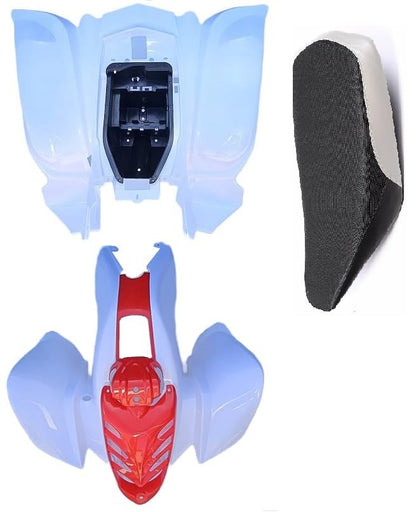 30" wide Plastic Body for Baja 90cc Hensim HS150cc Roketa 150cc Yamoto 110cc Taotao 250E Hensim 150cc Red Cat White with red nose - color: White with red nose