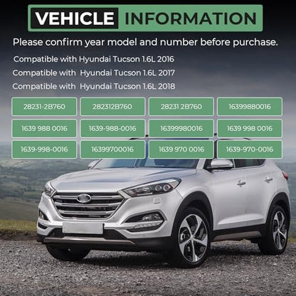 For 282312B760 Turbocharger Repair kits Turbo Charger W/Gaskets Compatible with Hyundai Tucson 1.6L 2016-2018 Replacement For 16399880016 1639-988-0016 28231 2B760