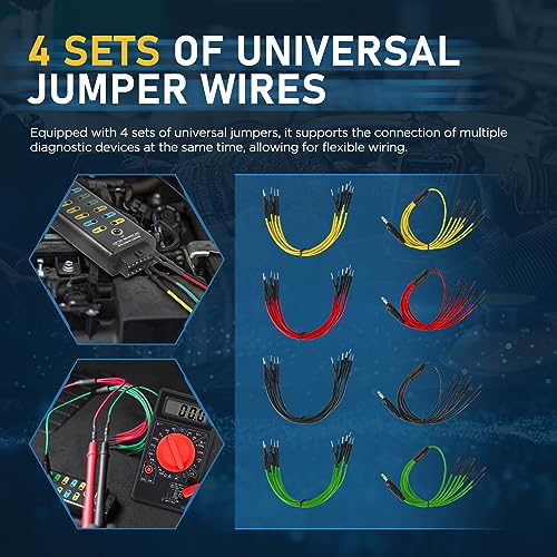 OBD2 Breakout Box, Automotive OBDII Protocol Detector Communication/Power/Ground Detection Breakout Box 16-Pin CAN 17.7 inches Cable Fault Diagnosis Scan Tool with Universal Wire Jumper and Clips - style: OBD2 Breakout Box