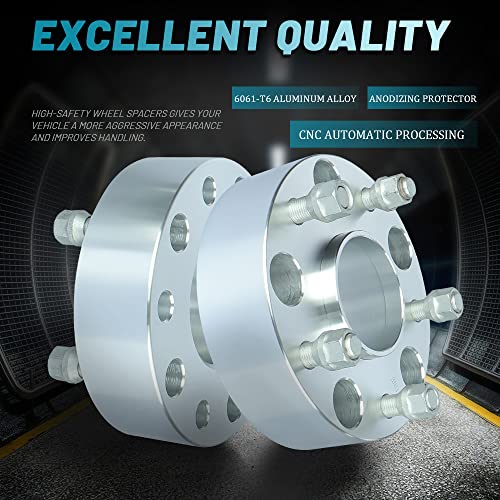 IRONTEK 2in 5x139.7mm Wheel Spacers (2", 77.8mm Hub Bore, M14X1.5 Studs) 5x5.5 to 5x5.5 Hubcentric Spacers Adapter 50mm FITS 2012-2020 for Ram 1500 [Silver 4 PCS] - size: 5x5.5-50mm