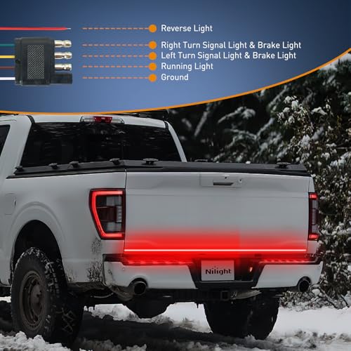 Nilight Truck Tailgate Light Strip 60" Quad Row 648 LED Strip - color: 60" Tailgate Light Strip Quad Row