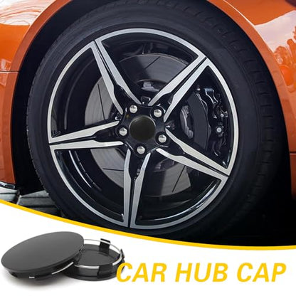 4 Pack Car Wheel Center Hub Caps, ABS Rust-Proof Center Caps for Rims, Vehicle Rim Hub Caps Accessories, 2.36" OD 2.2" ID Tight Fitting Snap-on Wheel Hub Modified Dust Protection Cover (Black) - color: Black