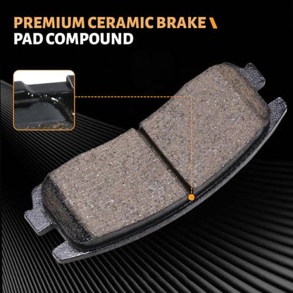 D698 Rear Ceramic Brake Pads Kit Fit For Buick Century 1997-2005, For LaCrosse 2008-2009, For Regal 1997-2004, For Rendezvous 2002-2007, For Chevrolet Impala 2000-2010 - size: HZ698