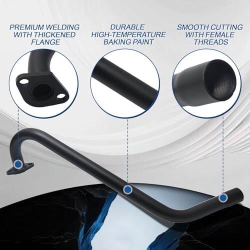 212cc Long Exhaust Pipe for Predator 224cc GX200 Mini Bike Go Kart Parts - size: Long without Muffler