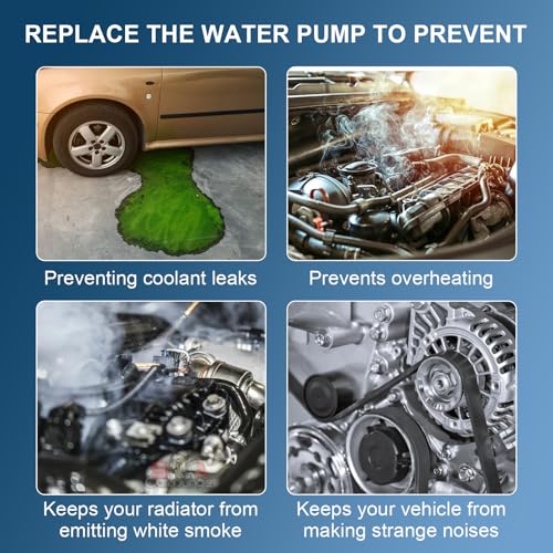 Water Pump Kit Compatible with 1987-2000Cherokee 2001Cherokee 1987-1992Comanche 1988-1990Wagoneer Replace#AW3412 110-1080 4626215AD 4626215AE 4626215AF