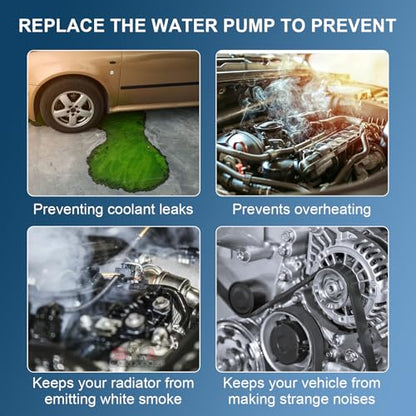 Water Pump Kit Compatible with 1987-2000Cherokee 2001Cherokee 1987-1992Comanche 1988-1990Wagoneer Replace#AW3412 110-1080 4626215AD 4626215AE 4626215AF