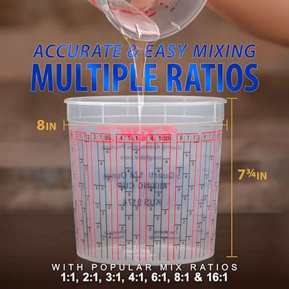 Custom Shop Paint Mixing Cups, 5-Quart, 48 Pack, Plastic Measuring Cups - size: 48 Count (Pack of 1)