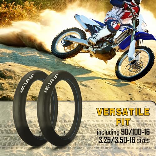 (2-Pack) 3.25/3.50-16 (90/100-16) Dirt Bike Inner Tube TR4 Valve Stem - size: 3.25/3.50-16" (90/100-16")