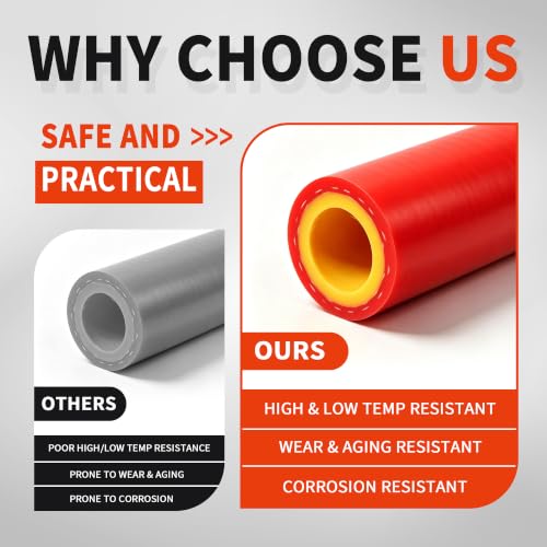5/8" ID-10Ft(ID 16mm) Heater Hose Enhanced Double Layer Hand-Knitted Coolant Radiator Vacuum Silicone Line, Reinforced High Temperature Reinforced - size: 5/8" ID-10Ft(ID 16mm)