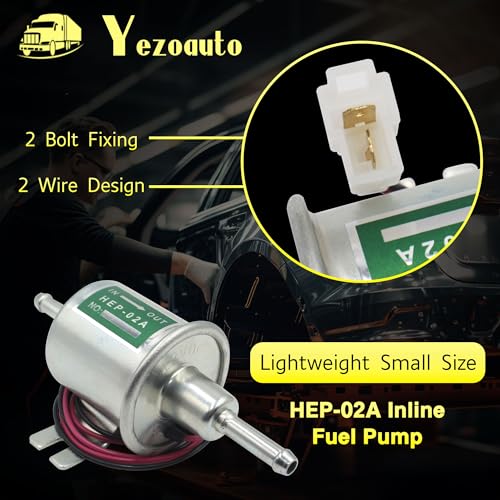 12V Universal Electric Fuel Pump Low Pressure 4~7 PSI Inline Diesel Gas Compatible with All 12V Cars Trucks Boats Carburetor Lawnmower and Generators HEP-02A ATV - size: HEP-02A(4-7 PSI)
