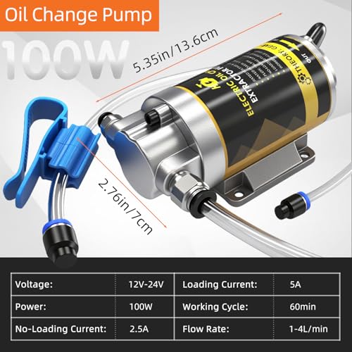 100W Electric Oil Change Extractor Pump, 1-4L/min Oil Transfer Pump for Engine/Transmission Oil Change, Compatible with DeWalt 20V Battery(Oil Pump-A+Yellow Adapter) - color: Oil Pump-A+Yellow Adapter