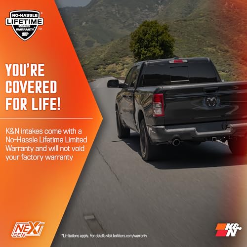 K&N NextGen Cold Air Intake System: High-Flow Cotton Filter: Compatible with 2019-2026 RAM 1500; 50-1578 - style: NextGen
