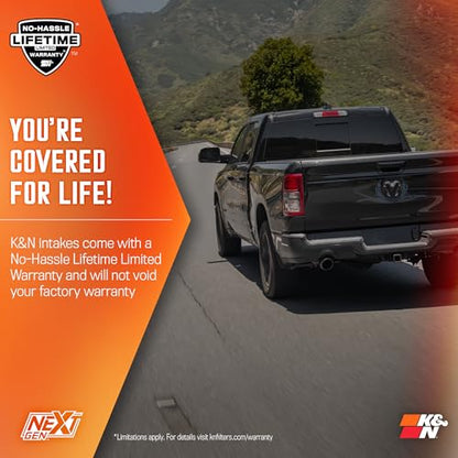 K&N NextGen Cold Air Intake System: High-Flow Cotton Filter: Compatible with 2019-2026 RAM 1500; 50-1578 - style: NextGen