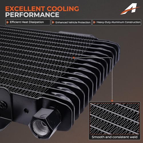 40k Transmission Cooler Kit LPD47391, Heavy Duty 40,000 GVW Low Pressure Drop Oil Cooler, Brazed Aluminum Trans Cooler Compatible with Tru-Cool 40k for Trucks, RVs & Towing Vehicles (Black) - color: Black