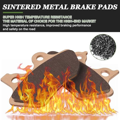 LOCOPOW Sintered Brake Pads Front and Rear for Harley Davidson Softail, Heritage Classic, Fat Boy, Dyna Electra Glide,Sportster XLH883R/2000 2001 2002 2003 2004 2005 2006 2007