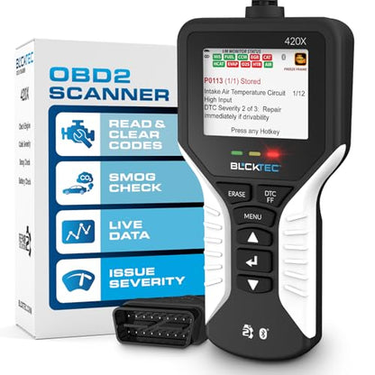 BLCKTEC 420X OBD2 Scanner Diagnostic Tool, Read and Clear Check Engine Light, Car Code Reader for All OBDII Cars 1996 and Newer, Comes with Bluetooth Topnotch App On iOS & Android - size: 2.4 inches