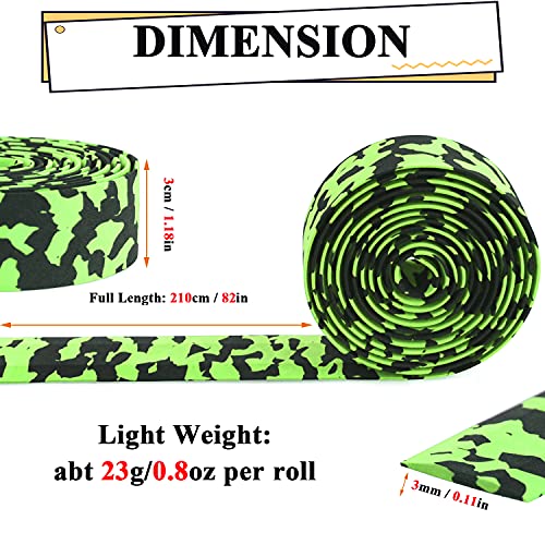 KINGOU Black & Green Camouflage EVA Road Bike Handlebar Tape Bicycle Bar Wraps - 2PCS Per Set - color: black&green