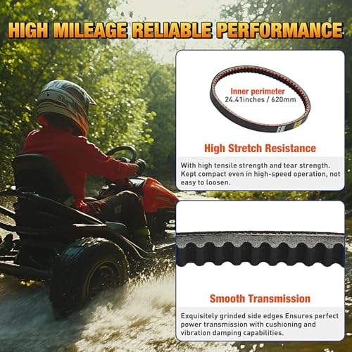 Nilight 725 Go Kart Drive Belt Fit for Hammerhead 80T Mudhead 208R 14704 - size: For Hammerhead 80T Mudhead 208R, 2PCS