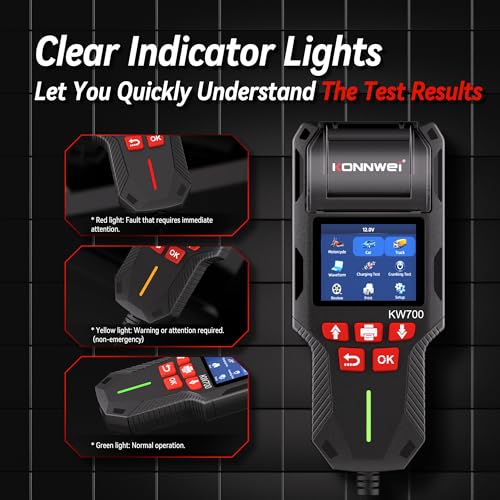 KONNWEI KW700 Car Battery Tester with Printer 12V/24V Battery Load Tester