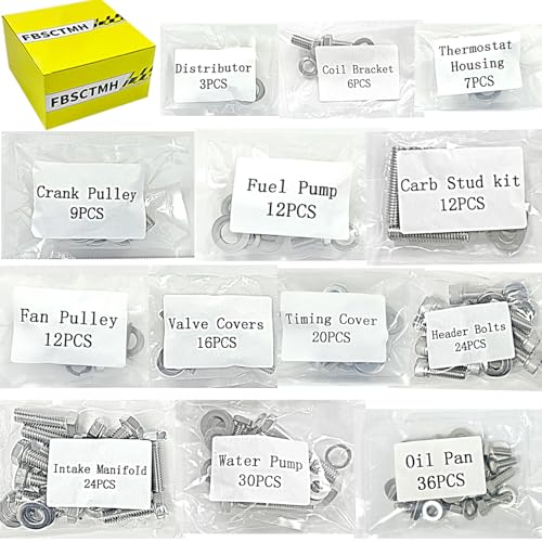 211Pcs Small Block Hex Bolt for Chevy 265 283 302 305 307 327 350 400