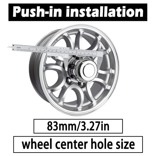 4Pcs 3.27" OD 3.54" H Push Through Trailer Wheel Center Cap for Rim - color: Chrome, size: 3.27" Hub 3.46" H