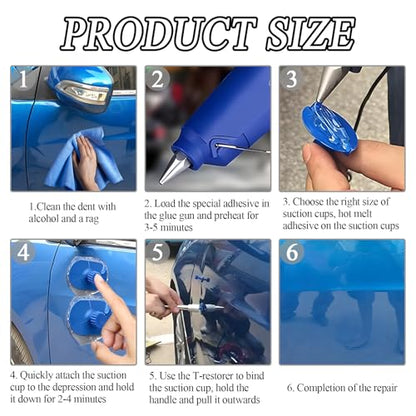 Huli 18 PCS Car Dent Puller Kit, Paintless Dent Repair Tools for Car Body