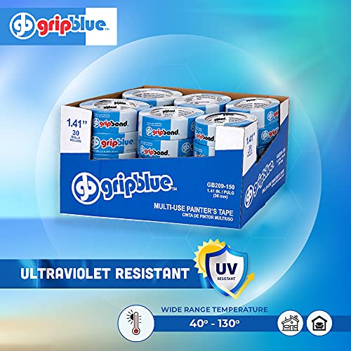 Professional-Grade Blue Painters Tape 1.5 Inch Wide, 30 Rolls - size: 1.5 in/ 1.41 (Case 30)